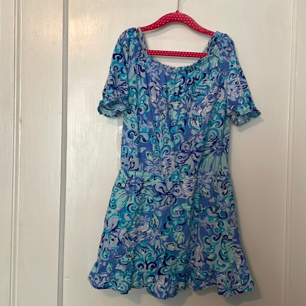 Girls Lilly Pulitzer skirted romper, L (8-10)